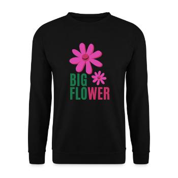Big Flower - Sweat-shirt Unisexe - noir - Devant - Alina (178cm) & Michal (187cm)