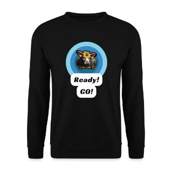 Bull ready go! , cryptos tshirt - Unisex Sweatshirt - black - Front - Alina (178cm) & Michal (187cm)