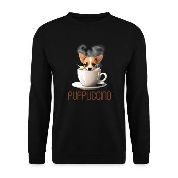Coffee Dog Puppuccino T-Shirt - Sweat-shirt Unisexe - noir - Devant - Alina (178cm) & Michal (187cm)