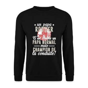 un papa ROUTIER - Sweat-shirt Unisexe - noir - Devant - Alina (178cm) & Michal (187cm)