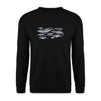 Whales diversity fond transparent - Unisex Sweatshirt - black - Front - Alina (178cm) & Michal (187cm)