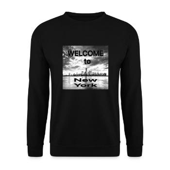 Bienvenue chez New York Design - Sweat-shirt Unisexe - noir - Devant - Alina (178cm) & Michal (187cm)