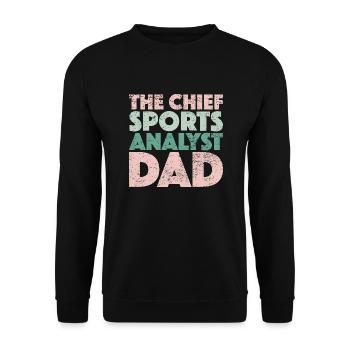 The Chief Sports Analyst Dad - Unisex Pullover - Schwarz - Vorne - Alina (178cm) & Michal (187cm)
