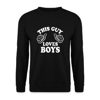 This guy loves boys - Unisex Sweatshirt - black - Front - Alina (178cm) & Michal (187cm)