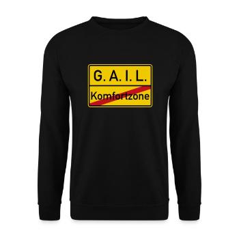 Komfortzone verlassen - Ganz Ankommen Im Leben - Unisex Pullover - Schwarz - Vorne - Alina (178cm) & Michal (187cm)