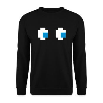 Ghost Eyes Ghost Eyes Comic Computer Game Console - Unisex Sweatshirt - black - Front - Alina (178cm) & Michal (187cm)