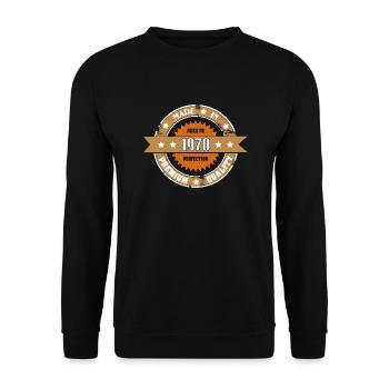 Fabriqué en 1970 - Sweat-shirt Unisexe - noir - Devant - Alina (178cm) & Michal (187cm)