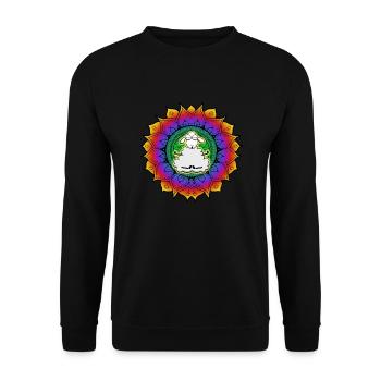Mandala de mouton - Sweat-shirt Unisexe - noir - Devant - Alina (178cm) & Michal (187cm)