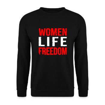 Women life freedom - Unisex Pullover - Schwarz - Vorne - Alina (178cm) & Michal (187cm)