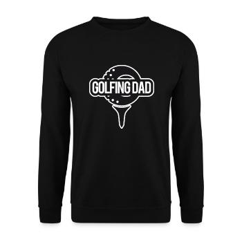 Golfing Dad - Papa Lustig - Unisex Sweatshirt - black - Front - Alina (178cm) & Michal (187cm)