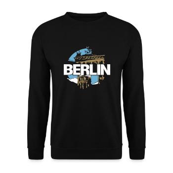 Porte de Brandebourg, Berlin, Allemagne - Sweat-shirt Unisexe - noir - Devant - Alina (178cm) & Michal (187cm)