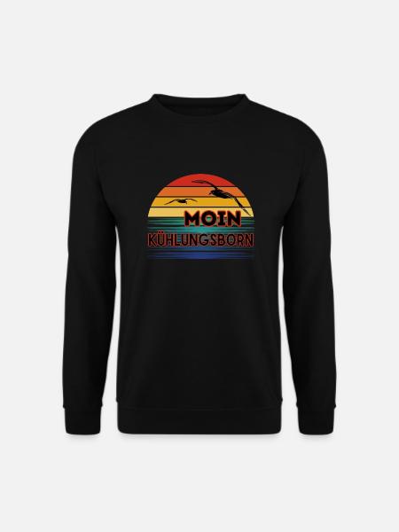 Moin Kühlungsborn mit Möwe im Retro Style - Unisex Pullover - Schwarz