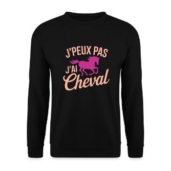 I can't, I have pink horse - Unisex Sweatshirt - black - Front - Alina (178cm) & Michal (187cm)