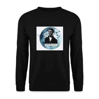 Profondeur de la vie – Citation de Ralph Waldo Emerson - Sweat-shirt Unisexe - noir - Devant - Alina (178cm) & Michal (187cm)