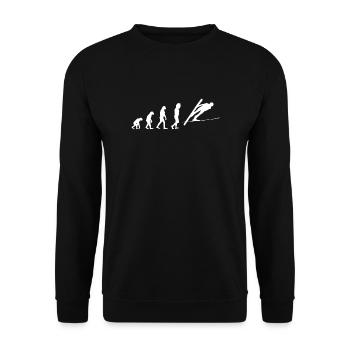 Skispringer Skispringen Geschenk skispringen - Unisex Pullover - Schwarz - Vorne - Alina (178cm) & Michal (187cm)
