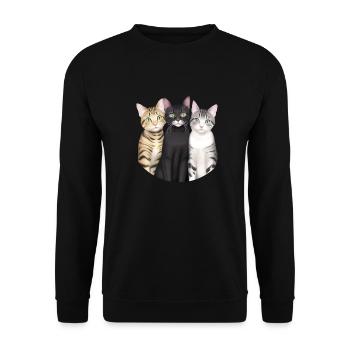 3 cute cats - Unisex Sweatshirt - black - Front - Alina (178cm) & Michal (187cm)