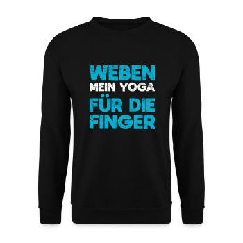 Weben - Mein Yoga Für Die Finger - Unisex Pullover - Schwarz - Vorne - Alina (178cm) & Michal (187cm)