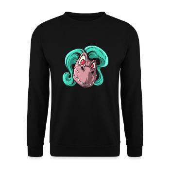 Dino Lady Dinosaur Mom - Unisex Sweatshirt - black - Front - Alina (178cm) & Michal (187cm)