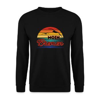 Moin Bremen avec mouette dans un style rétro - Sweat-shirt Unisexe - noir - Devant - Alina (178cm) & Michal (187cm)