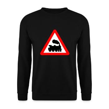 eisenbahn zug tram train railroad railway locomoti - Unisex Pullover - Schwarz - Vorne - Alina (178cm) & Michal (187cm)