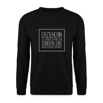 Erzieherin T-Shirt Geschenk - Unisex Pullover - Schwarz - Vorne - Alina (178cm) & Michal (187cm)