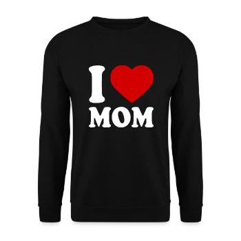 I love mom - Unisex Sweatshirt - black - Front - Alina (178cm) & Michal (187cm)