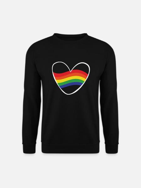 Regenbogen Herz | Geschenk Idee | LGBT - Unisex Pullover - Schwarz