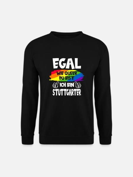 QUEER STUTTGART STUTTGARTER LGBT REGENBOGENFAHNE - Unisex Pullover - Schwarz