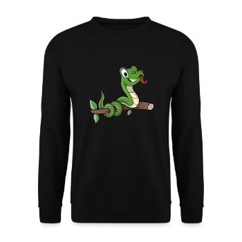 Animal Animal Motif Drôle Serpent - Sweat-shirt Unisexe - noir - Devant - Alina (178cm) & Michal (187cm)