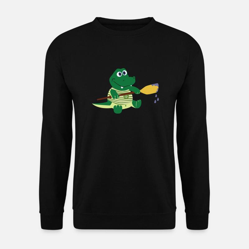 Crocodile with paddle - Unisex Sweatshirt - black