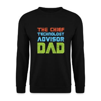 The Chief Technology Advisor Dad - Unisex Sweatshirt - black - Front - Alina (178cm) & Michal (187cm)