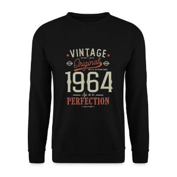 Age of Perfection 1964 Anniversary 58 Years - Unisex Sweatshirt - black - Front - Alina (178cm) & Michal (187cm)