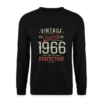 Zeitalter der Perfektion 1966 Jubiläum 56 Jahre - Unisex Pullover - Schwarz - Vorne - Alina (178cm) & Michal (187cm)