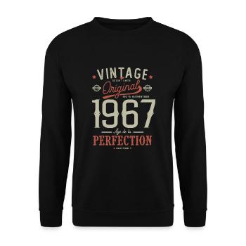 age de la perfection 1967 anniversaire 55 ans - Sweat-shirt Unisexe - noir - Devant - Alina (178cm) & Michal (187cm)