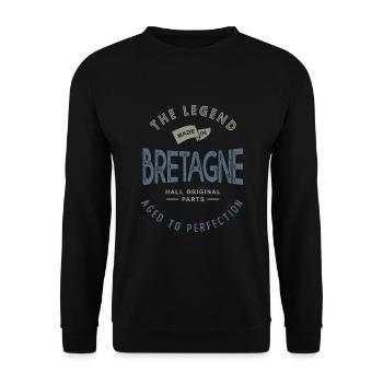 MADE IN BRETAGNE Bretonisches Geburtstags-Weihnachtsgeschenk - Unisex Pullover - Schwarz - Vorne - Alina (178cm) & Michal (187cm)
