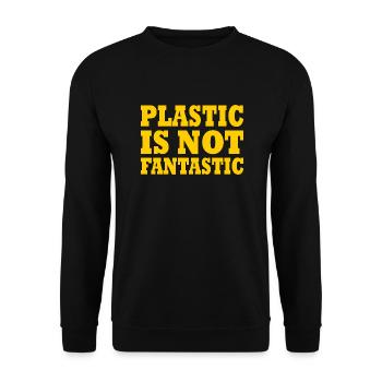 Plastic is not fantastic - Unisex Pullover - Schwarz - Vorne - Alina (178cm) & Michal (187cm)