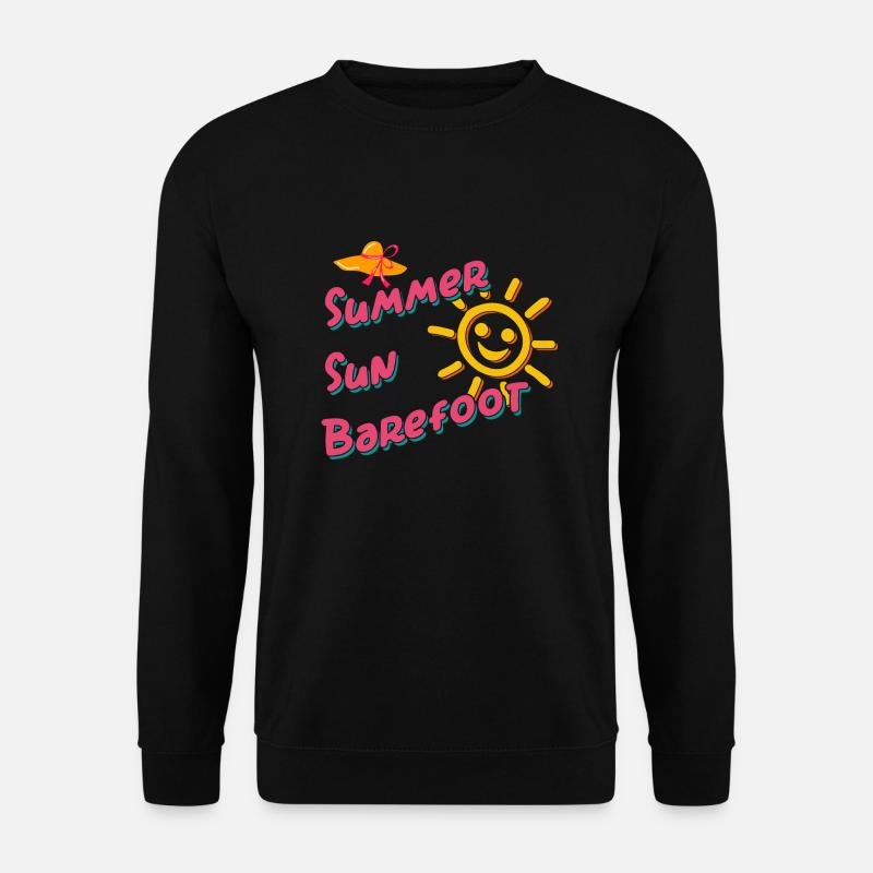 Sommer Sonne Barfuß am Strand Urlaub am Meer - Unisex Pullover - Schwarz