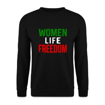 Women life freedom - Sweat-shirt Unisexe - noir - Devant - Alina (178cm) & Michal (187cm)