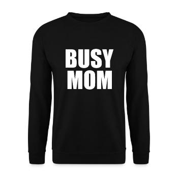 Busy mom - Unisex Sweatshirt - black - Front - Alina (178cm) & Michal (187cm)