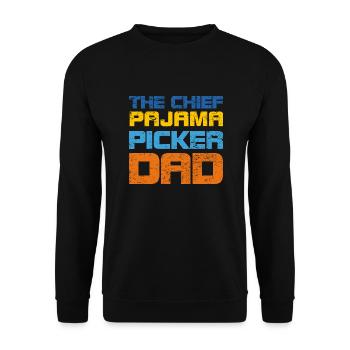 The Chief Pajama Picker Dad - Unisex Sweatshirt - black - Front - Alina (178cm) & Michal (187cm)
