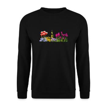 pansy stiefmuetterchen blumen flowers tulpen tulip - Unisex Pullover - Schwarz - Vorne - Alina (178cm) & Michal (187cm)