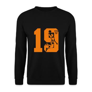 NUMÉRO 19 BASKETBALL 19E ANNIVERSAIRE - Sweat-shirt Unisexe - noir - Devant - Alina (178cm) & Michal (187cm)