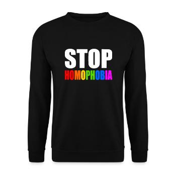 Stop homophobia - Unisex Sweatshirt - black - Front - Alina (178cm) & Michal (187cm)