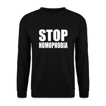 Stop homophobia - Unisex Pullover - Schwarz - Vorne - Alina (178cm) & Michal (187cm)