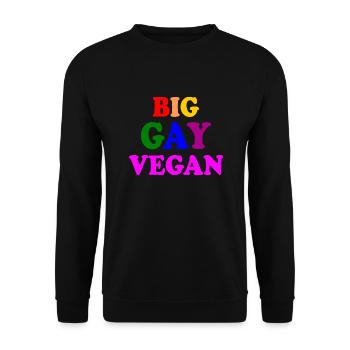 Big gay vegan - Sweat-shirt Unisexe - noir - Devant - Alina (178cm) & Michal (187cm)