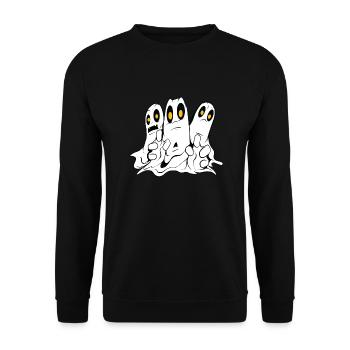 Ghost Halloween Ghost Party - Unisex Sweatshirt - black - Front - Alina (178cm) & Michal (187cm)