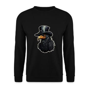 Halloween Bird with Top Hat - Unisex Sweatshirt - black - Front - Alina (178cm) & Michal (187cm)