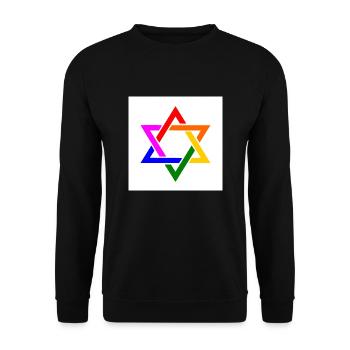 Israel lgbt flagge - Unisex Pullover - Schwarz - Vorne - Alina (178cm) & Michal (187cm)