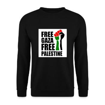 Free gaza Free palestine - Unisex Pullover - Schwarz - Vorne - Alina (178cm) & Michal (187cm)