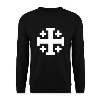 Jerusalem Cross Jerusalem Cross - Unisex Sweatshirt - black - Front - Alina (178cm) & Michal (187cm)